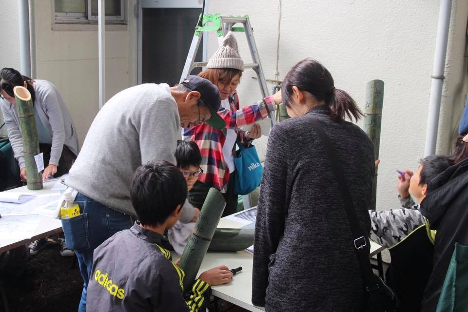 不二聖心産“竹あかり”を作ろう