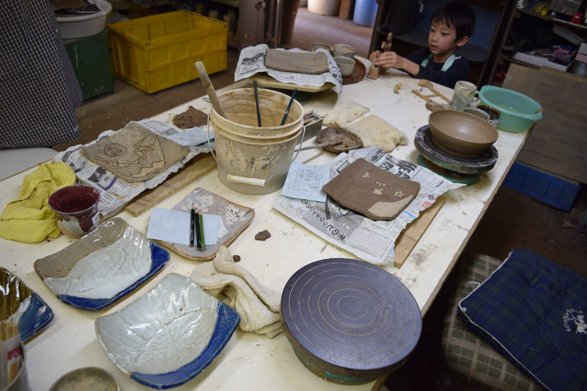 富士山のお皿を作ろう (深良窯 村上陶房)