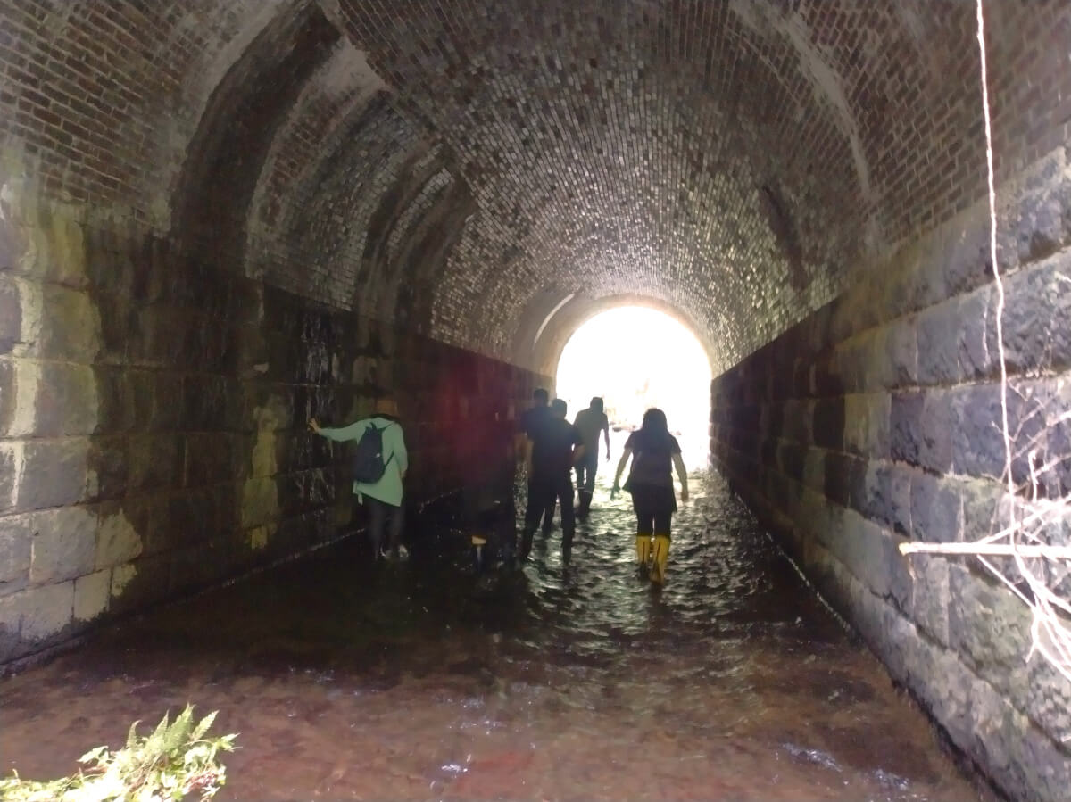 夏のブラタグチ レンガ眼鏡橋を川の中から見よう！