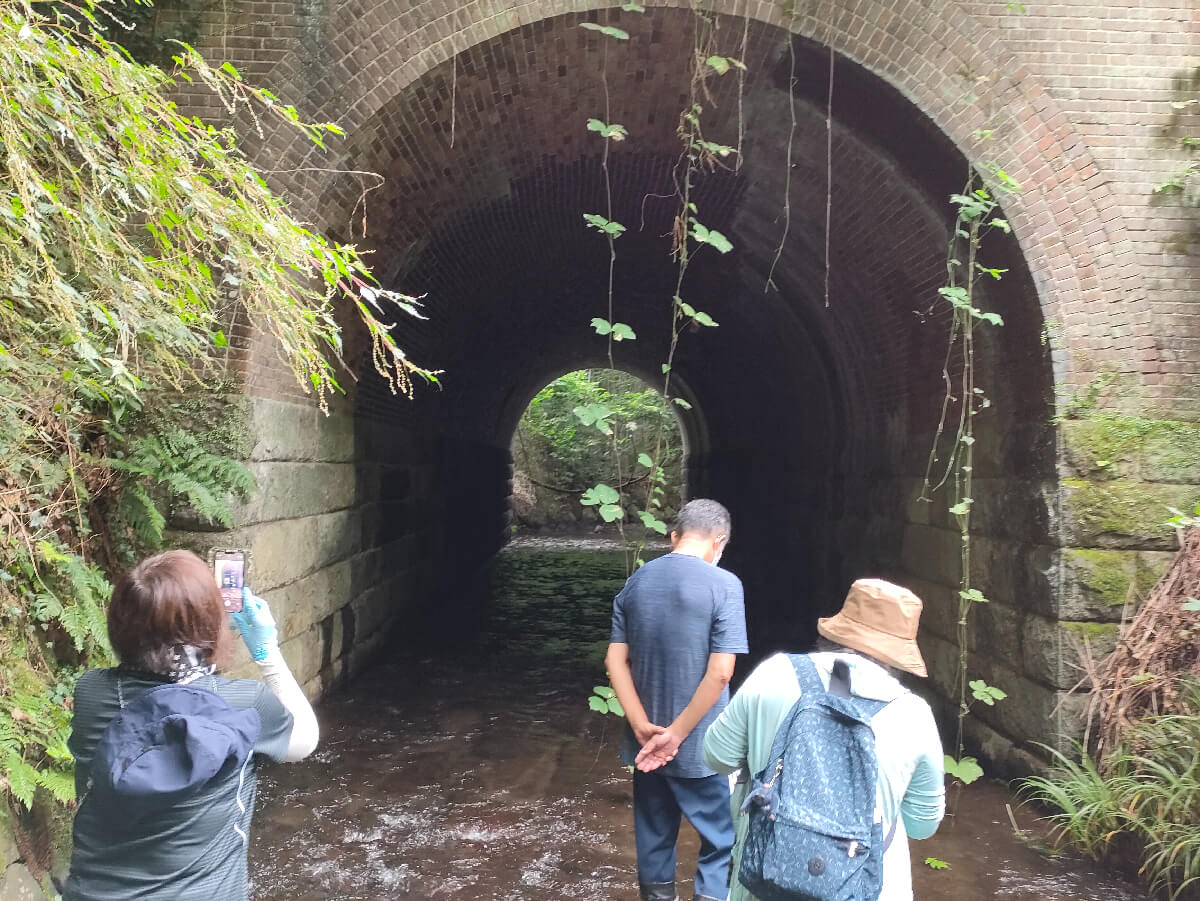 夏のブラタグチ レンガ眼鏡橋を川の中から見よう!